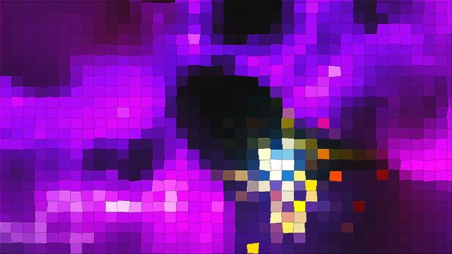 Beautiful violet mosaic with flash effect and square particles, computer generated abstract digital technology background, 3d rendering backdrop