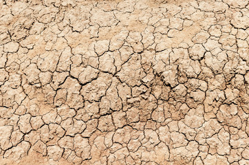 Dry cracked clay with sand, background texture