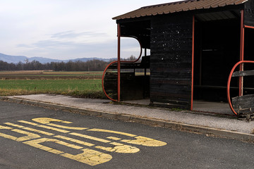 Bus stop in the middle of nowhere