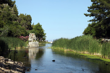 River in Olympos ancient city, Antalya, Turkey