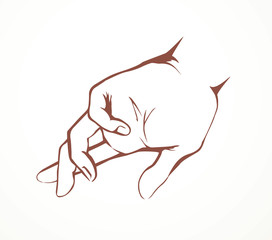 To point with finger. Vector drawing