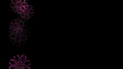 Abstract background with a variety of colorful snowflakes. Big and small.