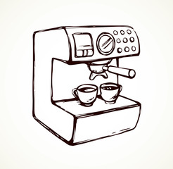 Coffee maker. Vector drawing