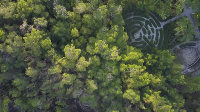 Vizcaya park in Miami aerial drone footage