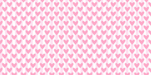 Stripe pattern colored background with hearts. Seamless trendy wallpaper on surface. Abstract grungy texture with love signs. Lovely pattern. Print for banner, flyer or poster