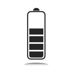 Energy Battery indicator icon with indicator, level of charge. Vector Illustration. White background.