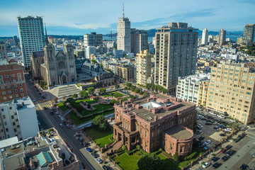 Aerial wiew of Grace Cathedral - San Francisco, California