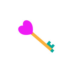 Valentines day, door key icon. Element of Web Valentine day icon for mobile concept and web apps. Detailed Valentines day, door key icon can be used for web and mobile