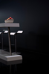 Ausschnitt eines Messestandes, künstlerisch fotografiert