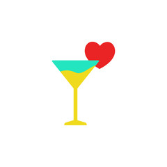 Valentines day, martini icon. Element of Web Valentine day icon for mobile concept and web apps. Detailed Valentines day, martini icon can be used for web and mobile