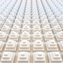 Fototapeta premium Abstract background of the pyramids. The surface consists of white pyramids. 3D illustration.