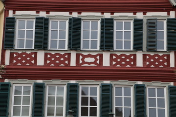 Obraz premium Facades of houses in the old style