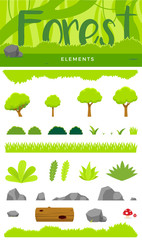 a set of Forest Element. Vector Illustration