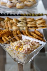 Salty pizza and cheese cakes. Slovakia