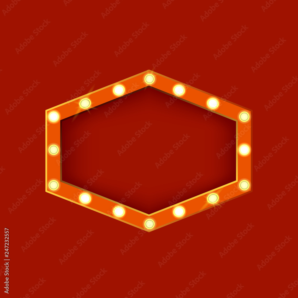 Canvas Prints Realistic Detailed 3d Glowing Sign Polygonal Shape. Vector