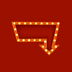 Realistic Detailed 3d Glowing Sign Pointer. Vector