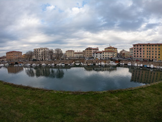 Fototapeta na wymiar City View from vecchia Fort in Livorno Italy take 3