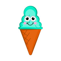 Isolated happy ice cream cone. Vector illustration design