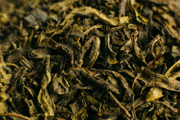 green tea dried closeup