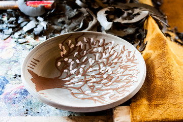 Ceramic pots, objects and tools from a potter workshop