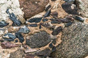 Wild Medieval Stone Wall Background Pattern with Some Big Rocks in it