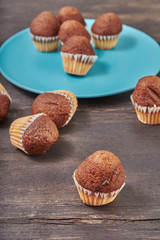 delicious mini chocolate flavor muffins for breakfast