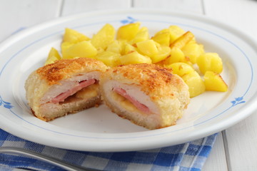 Schnitzel Cordon Bleu with potato