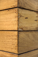 Wooden plank corner