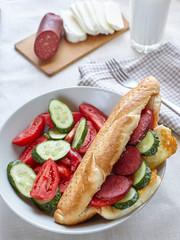Doner with sucuk and vegetables