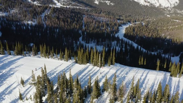 Skiing Idaho at Schweitzer Mountain - Aerial Perspective Sunny Steep Snow Slope