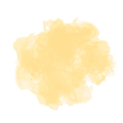 Watercolor stain, semi transparent colored background. yellow