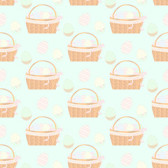 Easter Basket Seamless Pattern