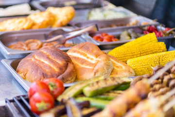 various foods on the shop counter