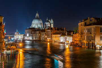Fototapeta na wymiar Night at the Grand Canal in Venice
