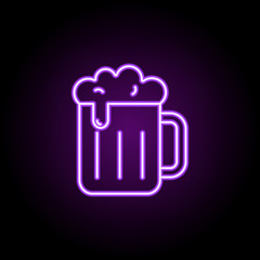 beer mug icon. Elements of Alcohol drink in neon style icons. Simple icon for websites, web design, mobile app, info graphics