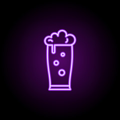 beer glass icon. Elements of Alcohol drink in neon style icons. Simple icon for websites, web design, mobile app, info graphics