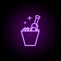 vodka in ice icon. Elements of Alcohol drink in neon style icons. Simple icon for websites, web design, mobile app, info graphics