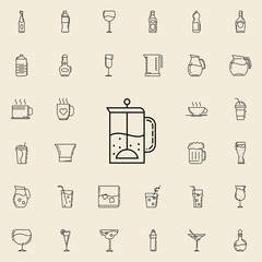 tea press dusk icon. Drinks & Beverages icons universal set for web and mobile