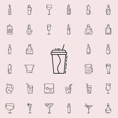 plastic cup of coffee dusk icon. Drinks & Beverages icons universal set for web and mobile