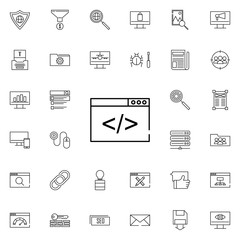 web browser coding icon. seo and online marketing icons universal set for web and mobile