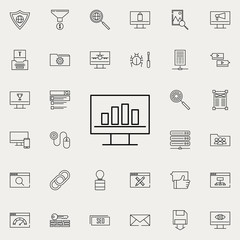 monitor statistics icon. seo and online marketing icons universal set for web and mobile