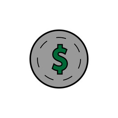 Poker token, dollar. Element of Casino icon for mobile concept and web apps. Detailed Poker token, dollar can be used for web and mobile