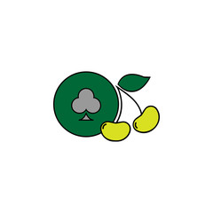 Club chip, cherry. Element of Casino icon for mobile concept and web apps. Detailed Club chip, cherry can be used for web and mobile