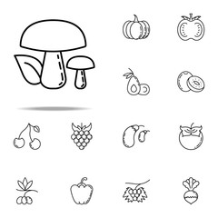 mushroom dusk style icon. Vegetables icons universal set for web and mobile