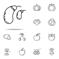 eggplant dusk style icon. Vegetables icons universal set for web and mobile