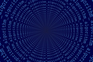 theme algorithm on blue background