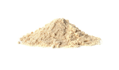 Pile of sesame flour isolated on white