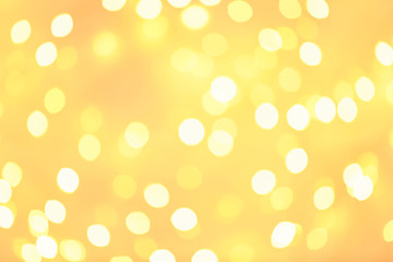 Beautiful golden lights as background. Bokeh effect