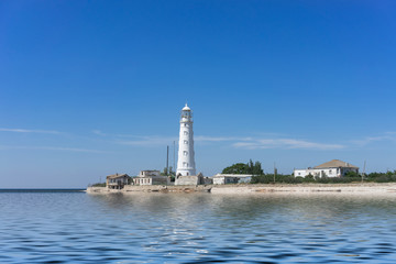 Fototapeta premium Marine landscape with views of the Cape Tarhankut and the white