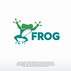 Naklejka premium Logo skaczącej żaby